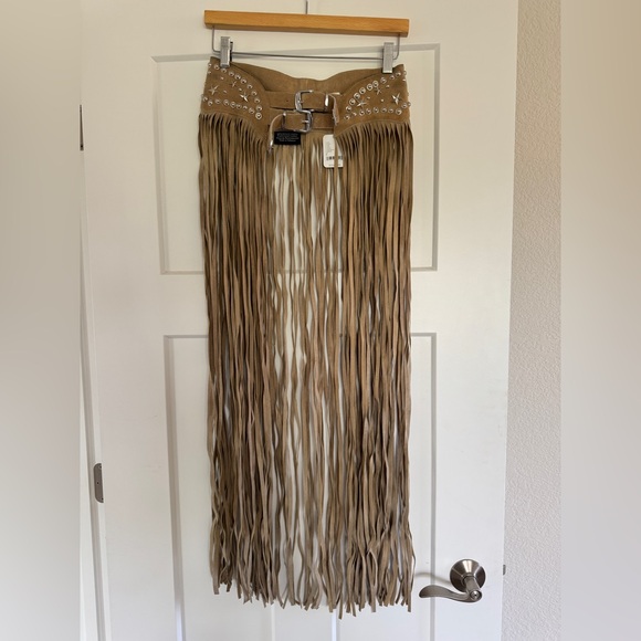 Paris Texas Tan Fringe Maxi Belt by Free People - Picture 7 of 17
